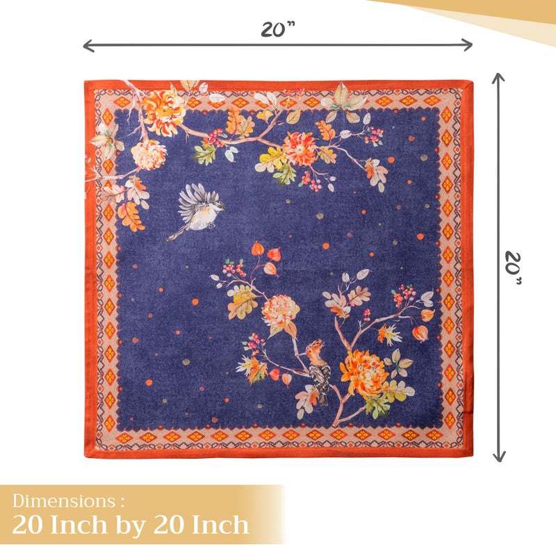 Maison d' Hermine Cloth Napkins Set of 4 100% Cotton for Thanksgiving Christmas Decorations Everyday Reusable Square Fall Napkins Cloth Washable Dinner Party (Kelim - Infinity, 20"x20") - Image 4